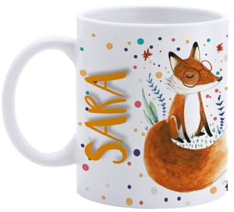 Paolo Chiari Taza de cerámica personalizada con nombre femenino, fabricada en Italia, multicolor (blanco, 300 ml, Sara)