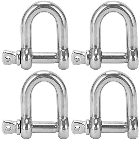 4 Stück M10 gerade D-Schäkel-D-Typ D-Typ Kurzbruch-D-Takelette-Haken für Marine-Hardware-und Haushalts anwendungen