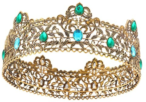 NULYLU Couronne Pour Couronne De Performance Pour Cosplay Et Mariage Diadème Médiéval Élégant Avec Décorations Rhinestones Accessoire De Fête Unique Pour
