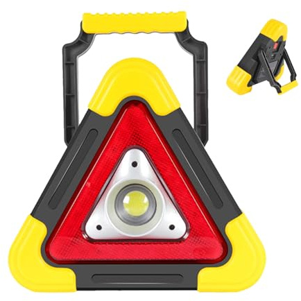 Triangle d'avertissement LED - voyant de sécurité automobile, fusée d'urgence | Triangle d'avertissement à énergie solaire 2 en 1 avec lampe LED et 4 modes, outil multi-fonctions routiers pour la pann