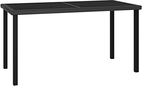 Kaloriko Garden Dining Table Black, Outdoor Furniture Table for Camping, Picnic, Side, Tables, Outdoor, Dining