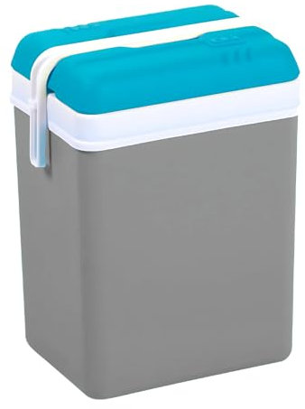 Kühlbox 15L Kompakt Passiv – Eisbox ohne Strom, Tragbare Kühltasche für Camping, Picknick & Strand, Isoliert, Leicht, Auslaufsicher, Sommerdesign, Mini Eistruhe Outdoor – Kamai Coolbox (Grau)