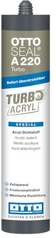 OTTO SEAL A220 Turbo Lot de 20 mastics acryliques blancs 310 ml – Recouvrable immédiatement – Intérieur et extérieur – Mastic d'étanchéité professionnel