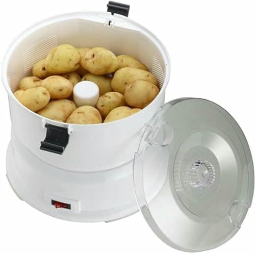 GZYHDC Macchina per Sbucciare Patate Elettriche, Sbucciatore di Verdure con Contenitore, Serratura di Sicurezza Rotativa, capacità di 1 kg, Tagliere Elettriche Efficienti, Facile da Usare