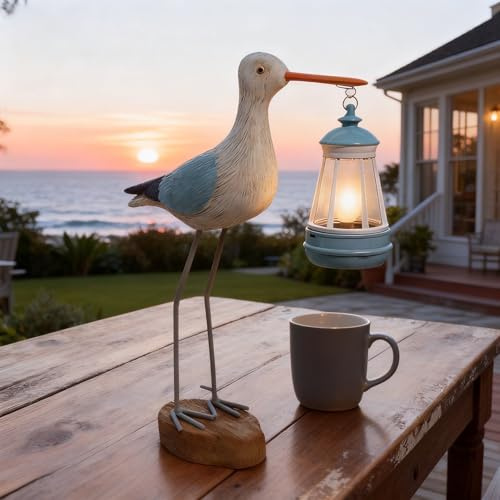 CSZLSMH Adorable Solar Seagull Garden Statue Light 11(W) x3.2(D) x13.8(H) - Outdoor Indoor Decor for Yard Patio Balcony, Ideal Mother's Day for Mom Grandma Wife Women