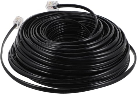 LIGIGWASH Cavo Prolunga Telefonica Pc Metri Nero Per Telefono Fax e Modem Connessione Telefonica Fissa Con Connettore Standard Alta Affidabilità e Installazione Semplice Per Casa e Ufficio