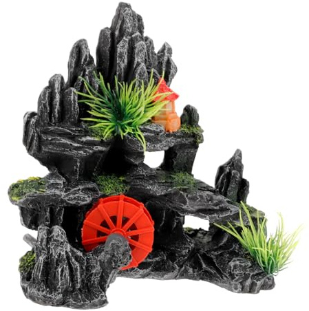 BESTonZON Décoration Aquarium Résine Réaliste Cachette pour Poissons Ornement Rocheux pour Paysage Aquatique Décor Sécurisé pour Aquarium et Bassin