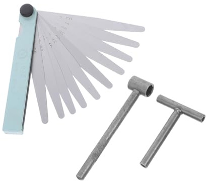 Cabilock Spessimetri per Regolazione Valvole con Chiave Metallo Strumento Portatile per Misurazione Precisa Gioco Valvola Compatibile con Vari Modelli Motocicli per Manutenzione Motore