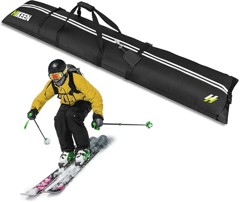 Hikeen Skitasche, gepolsterte Snowboard-Skitasche, 600D wasserdichter Stoff, verstellbare Länge bis zu 215 cm