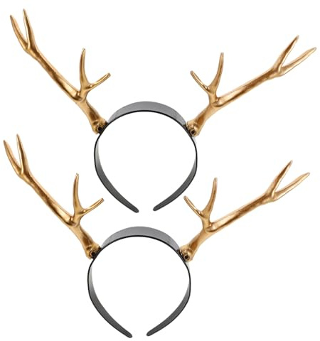 PACKOVE 2 Stück Hirschstirnband Geweih Haarreif aus Leichtem Material für Damen und Kinder Realistisches Rentiergeweih Kostüm Accessoire für Halloween und Weihnachtsfeier