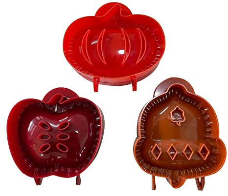 Fogun Hand Pie Molds for Home Baking,Set of 3 Mini Pocket Pie Dough Press, Apple Pumpkin Acorn Shapes,BPA-Free Plastic Baking Tool for Festivals and Parties,One Press Pastry Hand Pie Maker