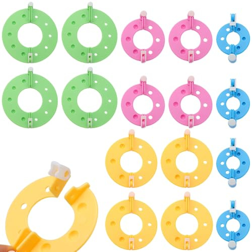 Fsahiuf 8 stycken pompom maker för barn eller vuxna, fluff bollvävare nål, pompom tillverkarset, återanvändbar gör-det-själv nålhantverk, verktygssats för gör-det-själv-hantverk, hattar, dockor