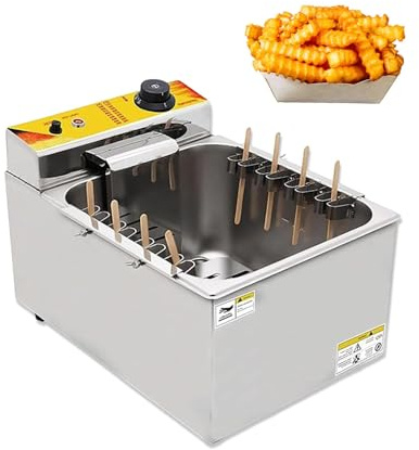 Friggitrice Commerciale 12l in Acciaio Inossidabile, Temperatura Regolabile Da 50°c a 200°c, Facile Da Pulire, Perfetta per Fast Food E Ristoranti