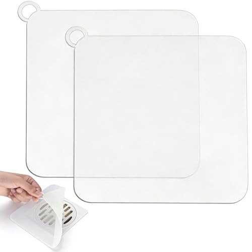 VOOSFSIE 2 Pack Anti-odour Silicone Shower Drain Cover, Sink Plug, Drain Covers for the Bathroom, Universal Shower Drain Tub Stopper for Kitchen Sink Bathroom
