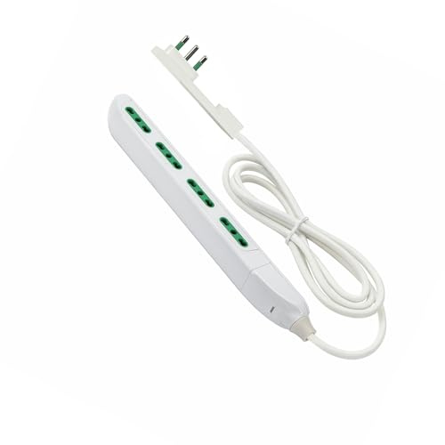 Fanton Multipresa SLIM 1,5 metri 4 prese bipasso, con spina grande CLOCK utile per posti stretti, dietro a mobili e comodini