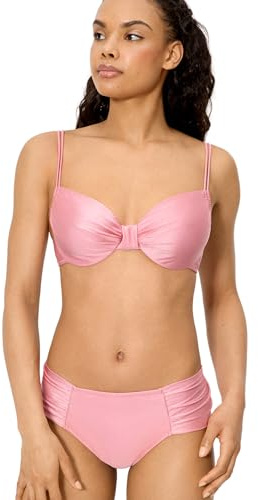 YSABEL MORA. Conjunto De Bikini Moldeador Reductor De Pecho Con Brillo. Con Aro Y Efecto Reductor. Compresión En Copa Espaldilla Y Abdomen. Tirantes Regulables. Braga Midi Reductora.Colección Jasmine.