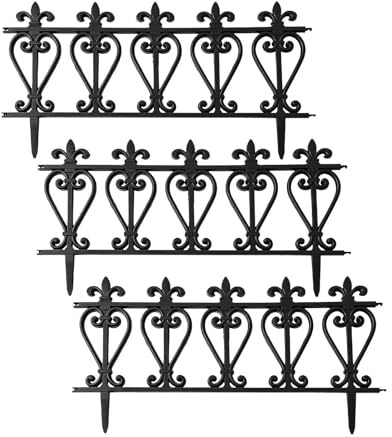 Bordillo para Jardín | Set de 3 Unidades de Valla Decorativa para Parterre | Bordes para Parterres y Plantas - para, Entrada, Parque, Patio, Jardín Trasero, Macizos de Flores