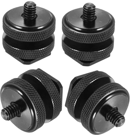 Blitzschuh Adapter 1/4 Zoll Doppelschraube aus Aluminiumlegierung Schwarz