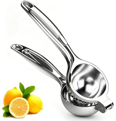 Zitronenpresse Edelstahl – 7 cm Manuell Zitruspresse Limettenpresse Gross, Robustes Lemon Squeezer Handwerkzeug, Zitronen Entsafter, Spülmaschinenfester Zitronenentsafter, Zitronenpresse Handpresse