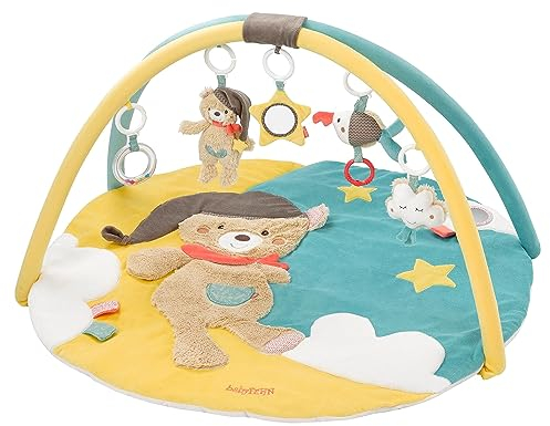 Fehn 3-D-Activity-Decke Spielbogen Bruno – Baby Krabbeldecke mit 5 abnehmbaren Spielzeugen zum Greifen – Spieldecke für Babys und Kleinkinder ab 0+ Monaten – Krabbelmatte als Geschenk zur Geburt