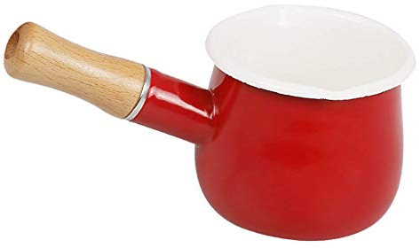 Tubayia Cazo para leche (550 ml, antiadherente, pequeño, con mango de madera, para inducción)