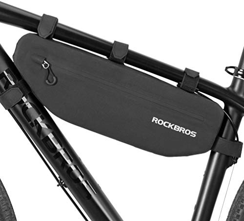 ROCKBROS Bike Frame Bag Waterproof Bike Triangle Bag Bicycle Under Top Tube Bag Corner Pouch Storage Bag Approx. 3 Litres for Cycling Accessories