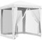 vidaXL Tendone per Feste con 4 Pareti in Rete Gazebo Tenda da Esterni Padiglione per Eventi Accessori per Giardino Telone 2x2 m Bianco