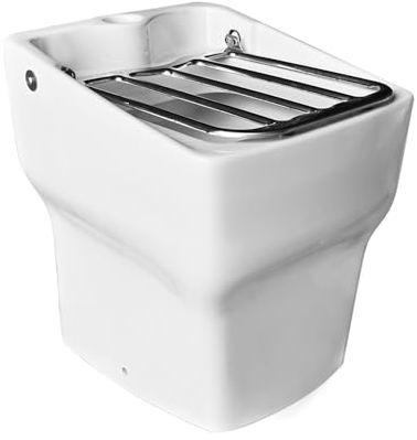 Inbagno Vuotatoio Ospedaliero, Ceramica, Colore Bianco, 41 x 52 x 52H cm, griglia Inclusa