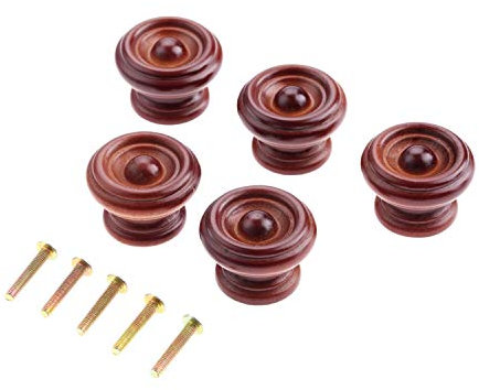 Türschlossgriff. 5Pcs Holzgehäuse Knöpfe Holz Möbelgriffe Küchenschubladenschrank Knöpfe und Griffe Schranktürgriffe Möbelbeschläge