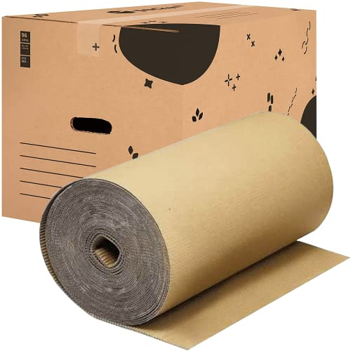 packer PRO Pack 10 Cajas Carton para Mudanzas y Almacenaje Ultra Resistentes con Asas 60x40x40cm y Rollo de Cartón Ondulado de 90cm x 25m