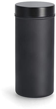Zeller 19487 Vorratsglas m. Metalldeckel, 1250 ml, schwarz, ca. Ø 10 x 22,5 cm, Aufbewahrung, Glasbehälter, Vorratsdose