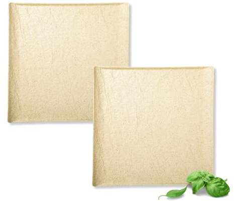 Wilmax | Platos cuadrados – 2 unidades | Platos llanos de porcelana | 27 x 27 cm | aspecto piedra | platos llanos para alimentos, ensaladas, desayunos, aptos para lavavajillas, beige