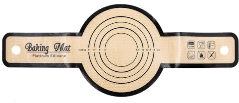 Alnicov Dutch Oven Silicone Baking Mat, Silicone Bread Slings Multipurpose Silicone Baking Mat for Dutch Oven Reusable Dutch Oven Liner with Long Handle