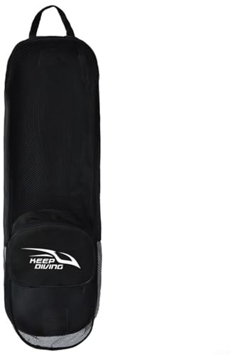 FACULX Bolsa de malla resistente para equipo de buceo, tamaño grande, 72 x 22 x 12 cm, color negro, para equipo de esnórquel, buceo y natación