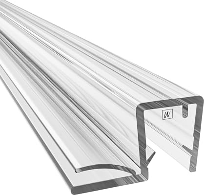 WAKA Premium Duschtür & Duschlippe PRO-R Duschdichtung Optisch Transparent, Duschdichtungen für Duschtüren 10mm Glas Länge 2000mm Duschkabinen Dichtungen & Duschtürdichtung mit der Besten Qualität