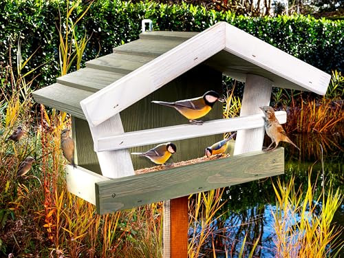Vogelfutterhaus zum Aufhängen-Vogelfutterhaus aus Holz-Bird House-Vogelhäuschen wetterfest zum hängen-Bird Fedder House-Vogelhaus