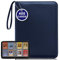 Album per Carte, Raccoglitore Carte 400 Tasche In Pelle PU, Binder Carte 50 Pagine, Raccoglitore Cartes Impermeabile, 4 Tasche Album di Cartes Collezionabili da Gioco, Sportive e da Tavolo, Blu Scuro