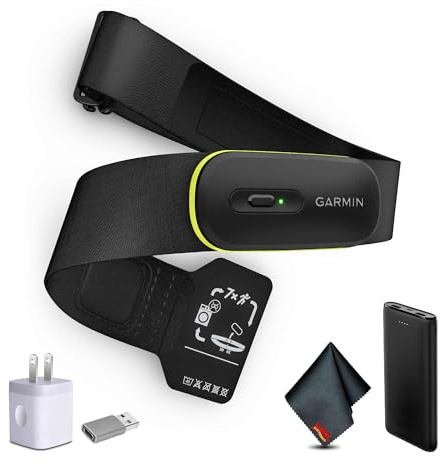 Garmin HRM 600 fascia toracica cardiofrequenzimetro, M-XL Bundle con adattatore USB 3.0 a tipo c femmina, grigio siderale + altro
