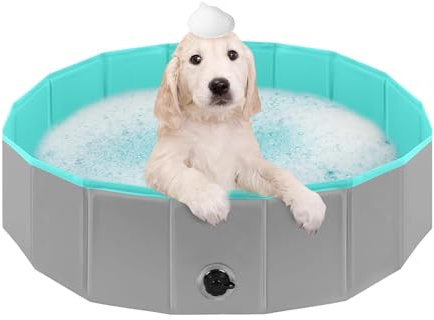 VASIVO 80 * 20CM Piscine pour Chien Pliable,Piscine pour Grands et Petits Chiens,Piscine pour Animaux, Pataugeoire pour Chiens,Piscine Pliable en PVC Bassin pour Chiens (Vert)