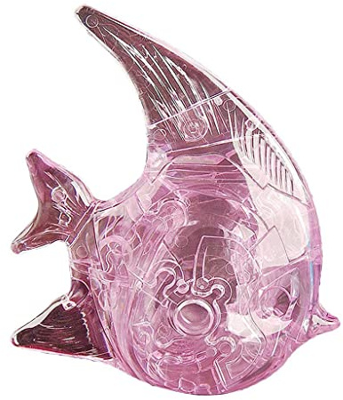 Yunhgft Kristallpuzzles, Intellektuelles Spielzeug, Montagemodell, Dekoration, Rosa Fisch