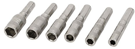 Sourcingmap M2.5 M3 M3.5 M4.0 M4.5 M5 Hex Socket Nut Driver Adapter Drill Bit 6 in 1 Set