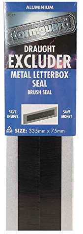 Stormguard Letterbox Draught Excluder Seal Brush with Flap Letter Box Metal Weather Cover (No Flap, Silver)