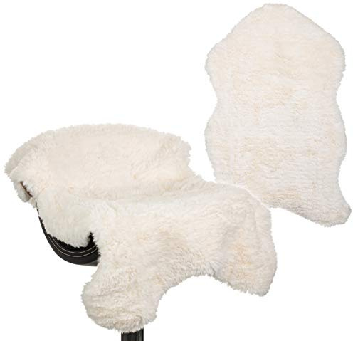 Brandsseller Tapis Imitation Peau d'agneau 60x90 cm – Tapis Doux à Poils Longs Lavable en Fibres synthétiques – pour Sol, canapé, Fauteuil, lit – Intérieur & extérieur – Crème