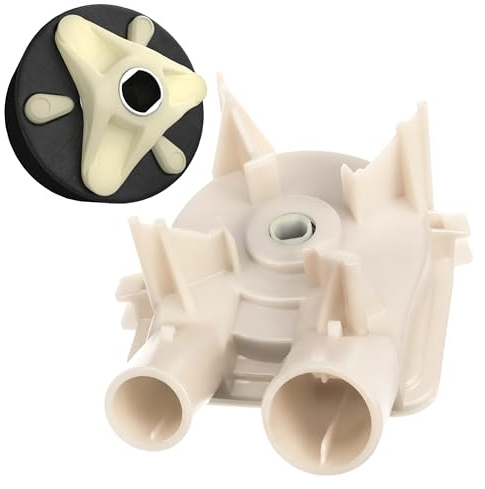 PartsBroz WP3363394 3363394 Washer Drain Pump & 285753A Washer Motor Coupler - Direct Drive Motor Coupling Kit for Whirlpool, Maytag, Kenmore Drive Coupler 285753 for Washing Machine Drain Pump