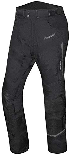 Germot Herren Motorrad-Textilhose Allround, wind- und wasserdicht, Kurz-Größe, schwarz, 25