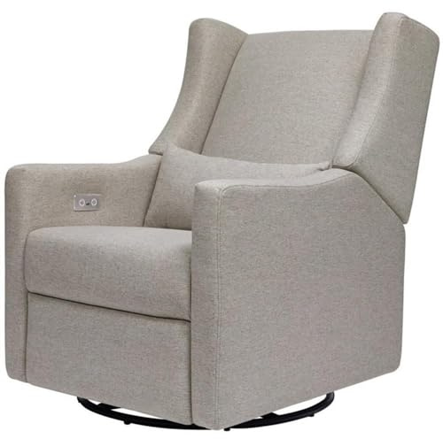 Babyletto Kiwi Glider Recliner Nursery Chair in Performance Grey Eco-Weave