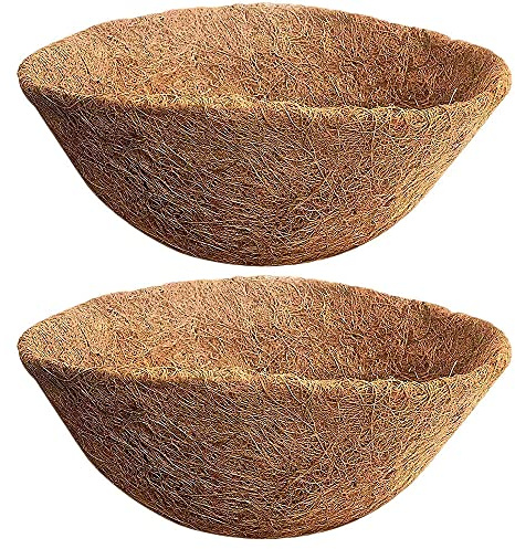 CENPEK 2Pcs 20cm Round Coco Liners Hanging Basket Natural Replacement Coconut Fiber Liner for Garden Flower Pot Vegetables Herbs Pot