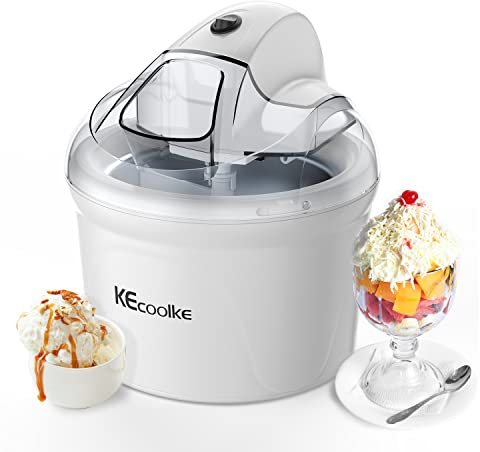 Máquina para hacer helados, KECOOLKE Máquina para hacer helados eléctrica casera de servicio suave 1.5L Yogur helado, sorbete, helado