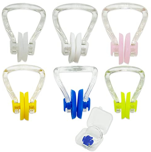 SZXMDKH 6 Packs Kids Swimming Nose Clips, Swim Nose Plug Silicone Nose Clip Waterproof Nose Protector Swimming Training Protector Plug Nose Pegs for Swimming Men Women Adult Children Beginners