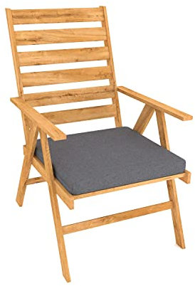 POKAR Cojín para Banco de Jardín Cojín De Silla Interior/Exterior Cojínes De Banco Muebles Cojín De Asiento (50 x 50 x 5, Antracita)